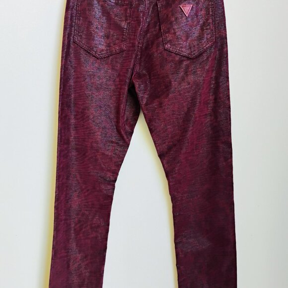 Guess burgundy corduroy jeggings size 26 - Picture 3 of 4